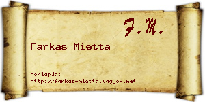 Farkas Mietta névjegykártya